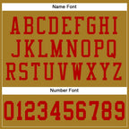 Custom Old Gold Red Mesh Authentic Football Jersey photo 3
