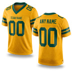 Custom Old Gold Green Mesh Authentic Football Jersey