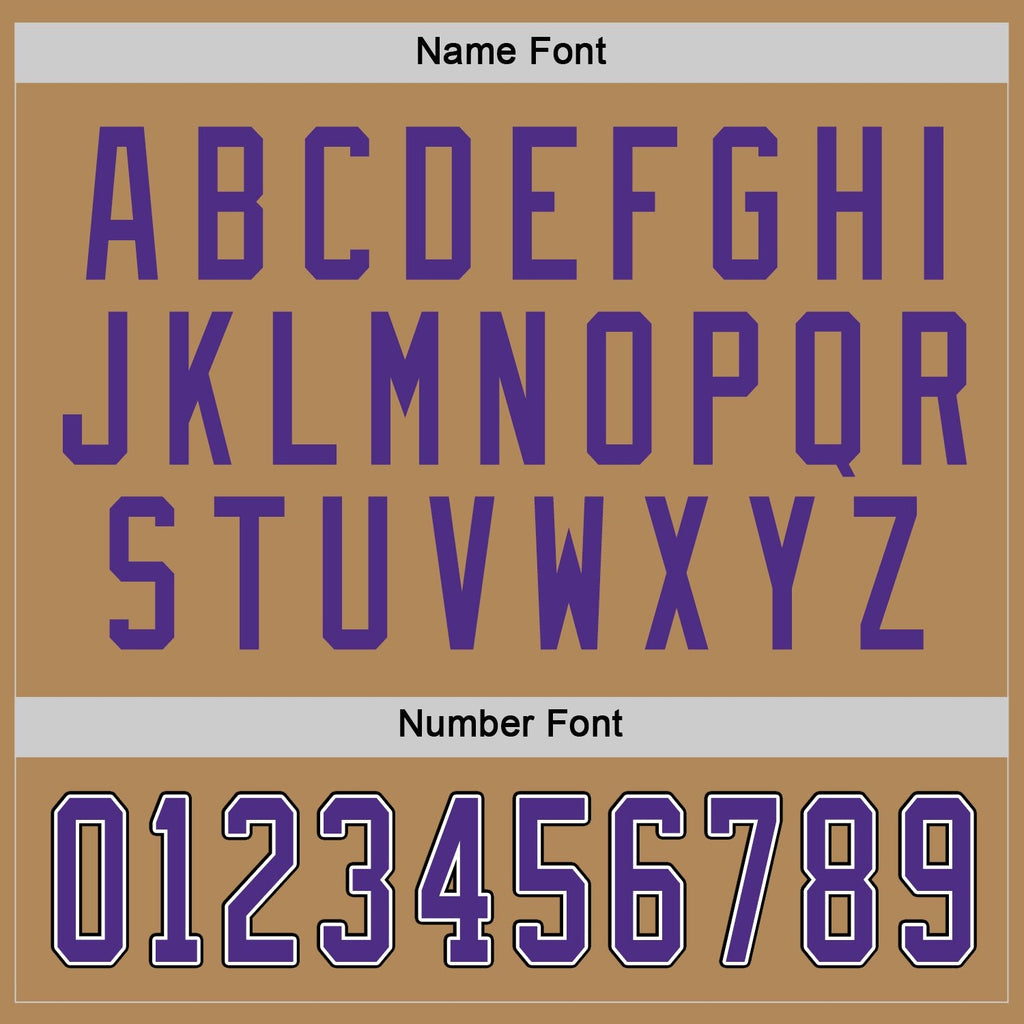 Custom Old Gold Purple-Black Hockey Jersey photo 2