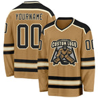 Custom Old Gold Black-Cream Hockey Jersey photo 1