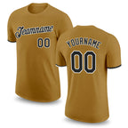 Custom Old Gold Black-White Performance T-Shirt