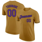 Custom Old Gold Purple-Black Performance T-Shirt