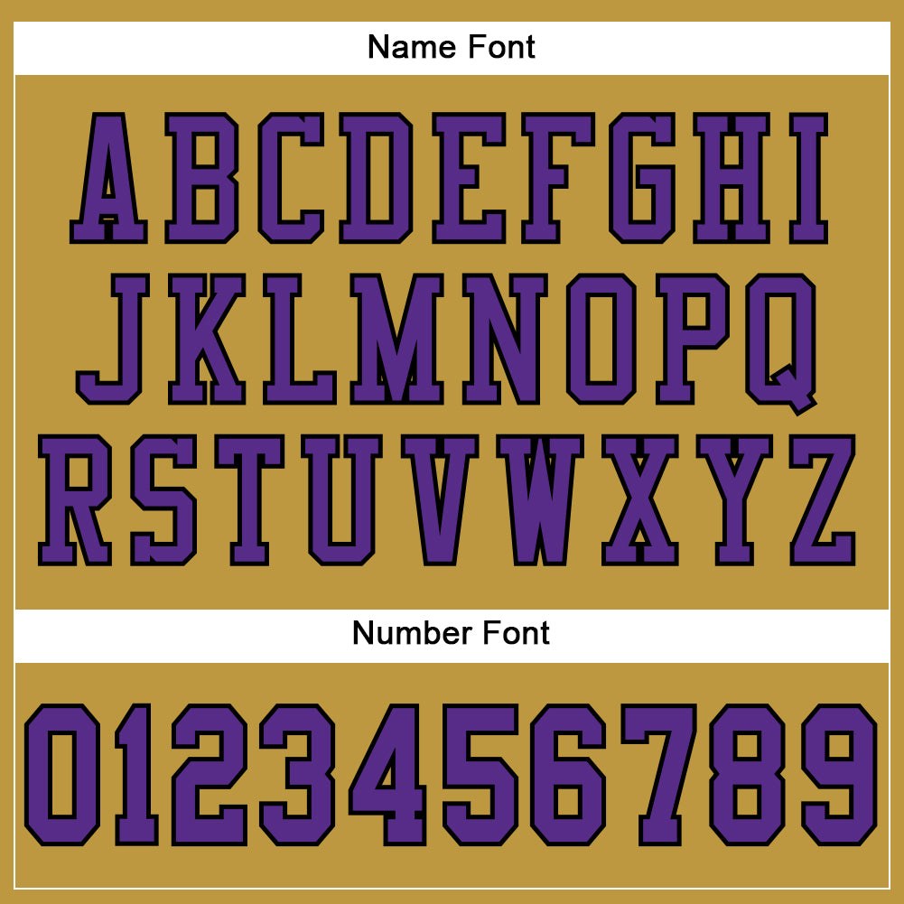 Custom Old Gold Purple-Black Mesh Authentic Football Jersey photo 3