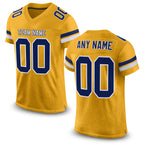 Custom Old Gold Navy-White Mesh Authentic Football Jersey