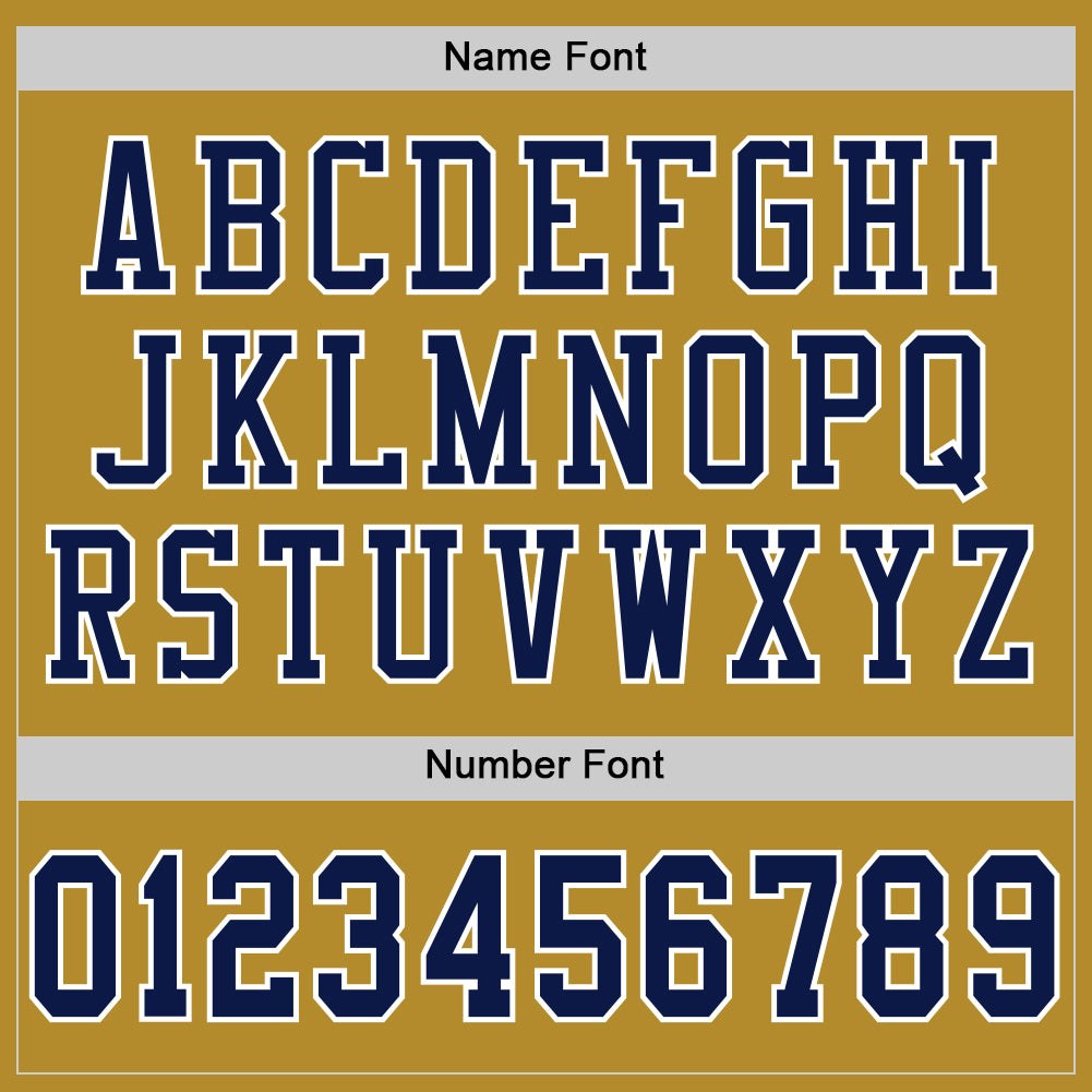 Custom Old Gold Navy-White Mesh Authentic Football Jersey photo 3