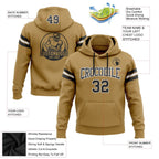 Custom Stitched Old Gold Black-White Football Pullover Sweatshirt Hoodie photo 2