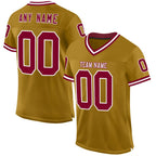 Custom Old Gold Maroon-White Mesh Authentic Throwback Football Jersey photo 1