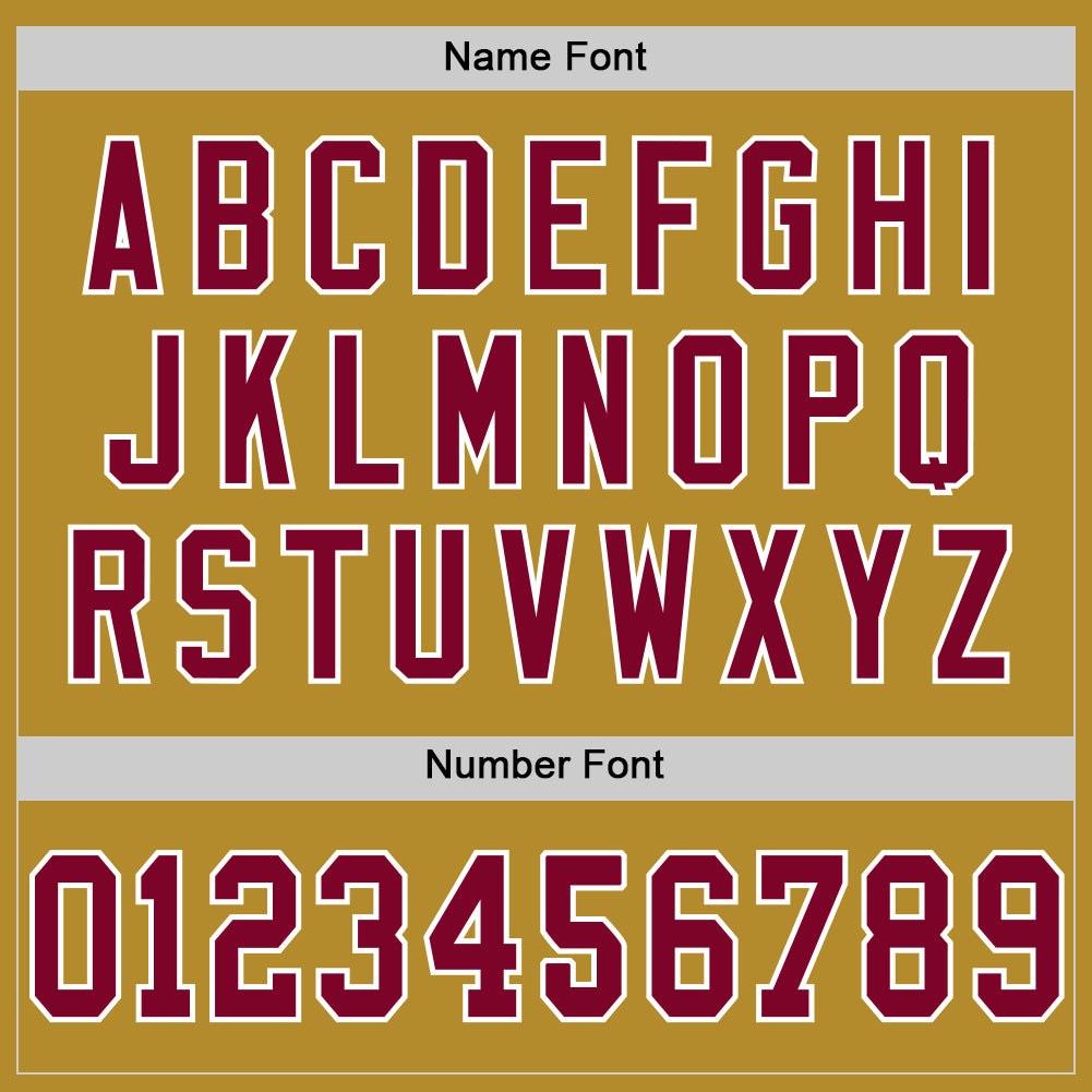 Custom Old Gold Maroon-White Mesh Authentic Throwback Football Jersey photo 3
