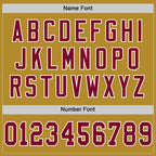 Custom Old Gold Maroon-White Mesh Authentic Throwback Football Jersey photo 3