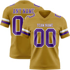 Custom Old Gold Purple-White Authentic Football Jersey photo 1