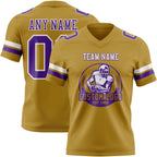 Custom Old Gold Purple-White Authentic Football Jersey photo 2