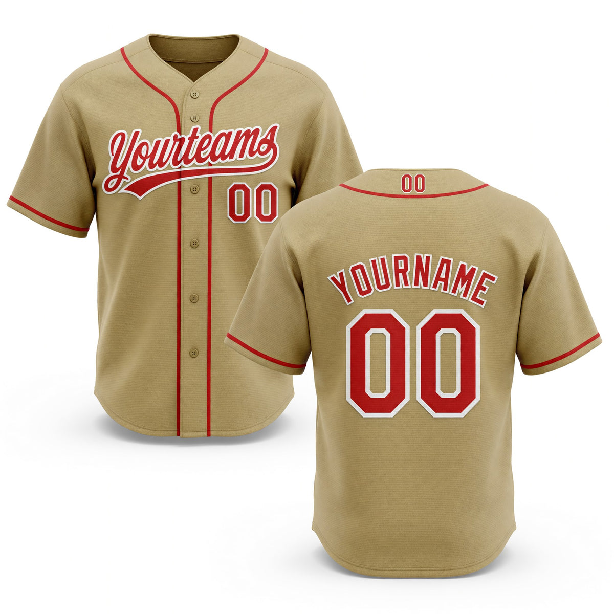 Custom Stitched Old Gold Red-White Baseball Pullover Sweatshirt Hoodie