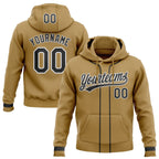 Custom Stitched Old Gold Black-White Baseball Pullover Sweatshirt Hoodie photo 1