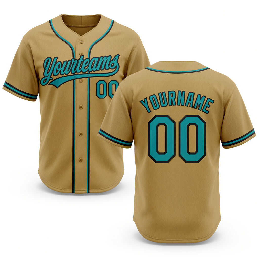 Custom Stitched Old Gold Teal-Black Baseball Pullover Sweatshirt Hoodie