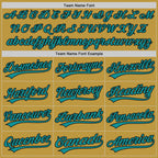 Custom Stitched Old Gold Teal-Black Baseball Pullover Sweatshirt Hoodie photo 3