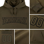 Custom Stitched Olive Olive-Black Sports Pullover Sweatshirt Salute To Service Hoodie detail