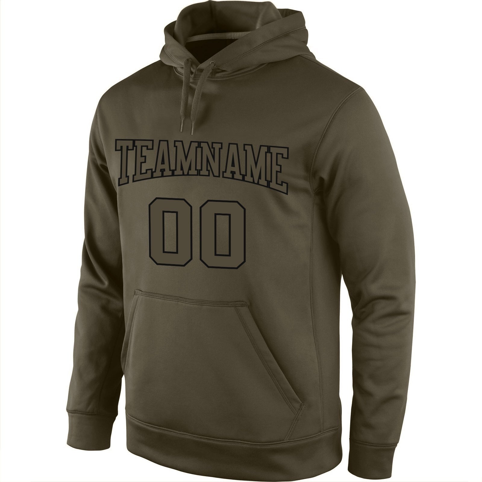 Custom Stitched Olive Olive-Black Sports Pullover Sweatshirt Salute To Service Hoodie photo 2