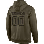 Custom Stitched Olive Olive-Black Sports Pullover Sweatshirt Salute To Service Hoodie photo 3
