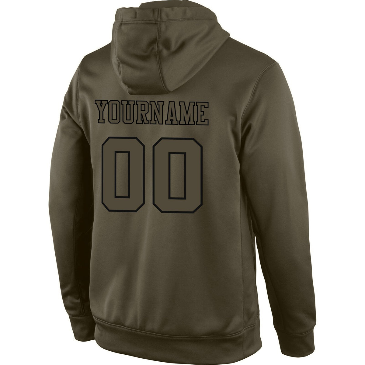 Custom Stitched Olive Olive-Black Sports Pullover Sweatshirt Salute To Service Hoodie photo 3