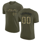 Custom Olive Camo-Black Performance Salute To Service T-Shirt