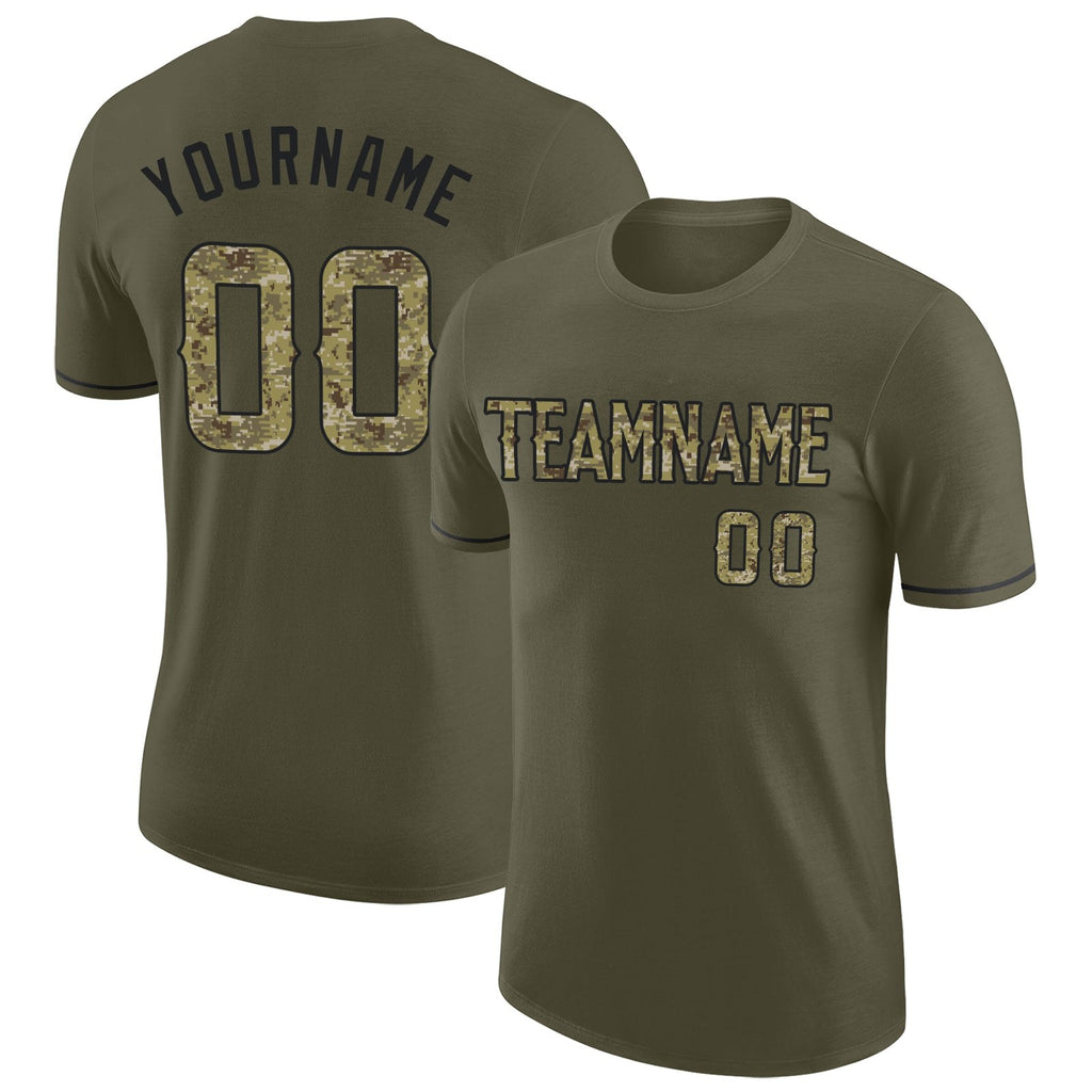 Custom Olive Camo-Black Performance Salute To Service T-Shirt photo 1