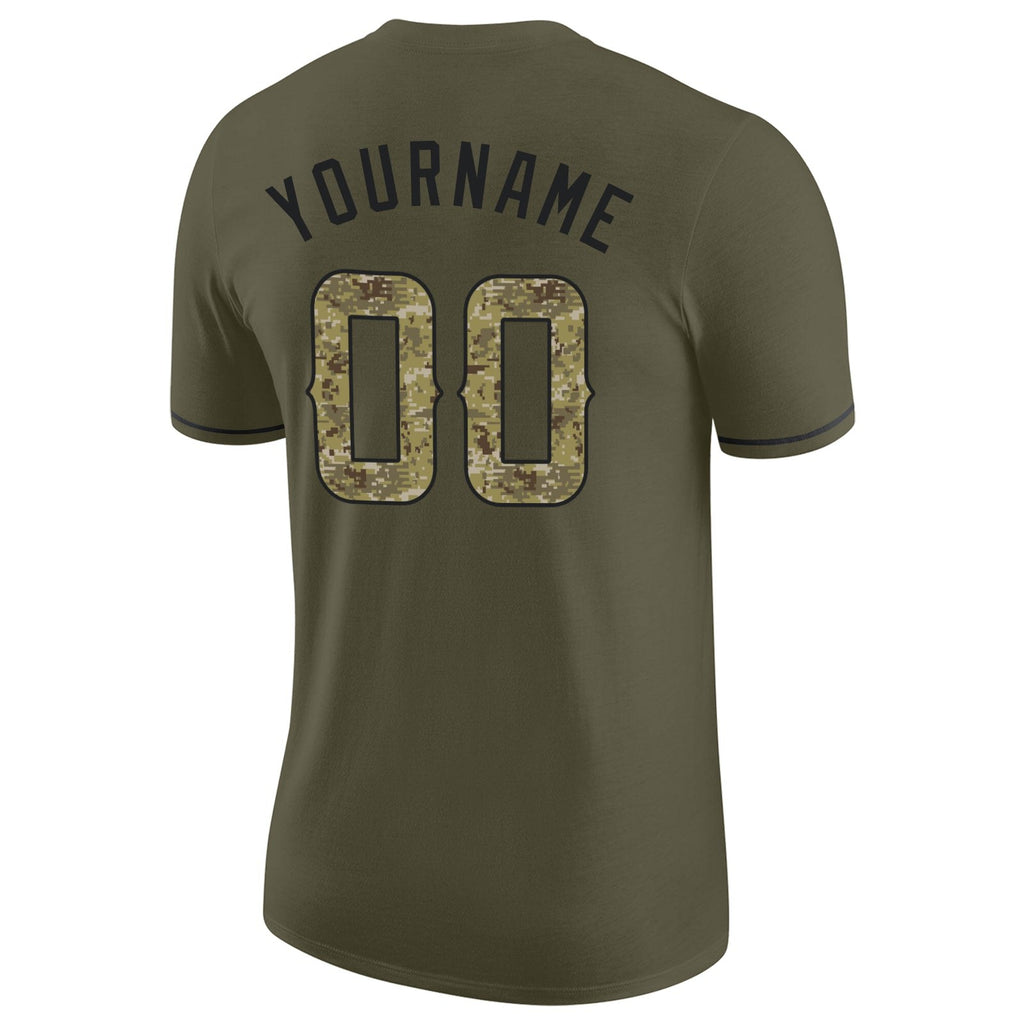 Custom Olive Camo-Black Performance Salute To Service T-Shirt photo 5