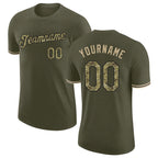 Custom Olive Camo-Black Performance Salute To Service T-Shirt