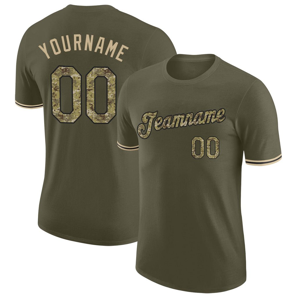 Custom Olive Camo-Black Performance Salute To Service T-Shirt photo 1