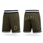 Custom Olive Camo-Black Authentic Throwback Salute To Service Basketball Shorts