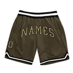 Custom Olive Camo-Black Authentic Throwback Salute To Service Basketball Shorts photo 1