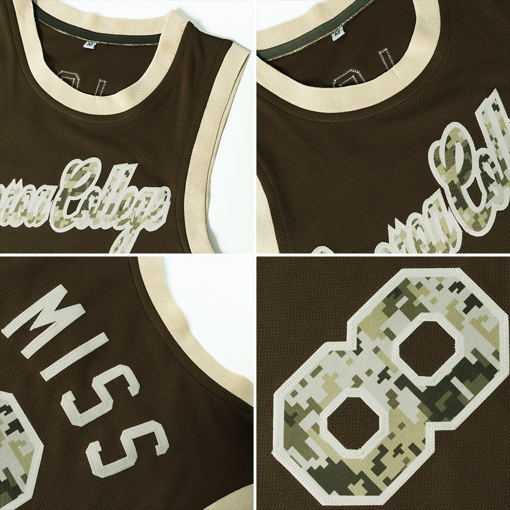 Custom Olive White-Old Gold Authentic Throwback Basketball Jersey photo 4