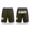 Custom Olive White-Black Authentic Throwback Salute To Service Basketball Shorts