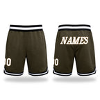 Custom Olive White-Black Authentic Throwback Salute To Service Basketball Shorts