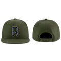 Custom Olive Black-Cream Stitched Adjustable Snapback Salute To Service Hat
