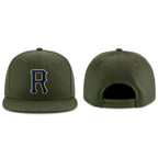 Custom Olive Black-Cream Stitched Adjustable Snapback Salute To Service Hat