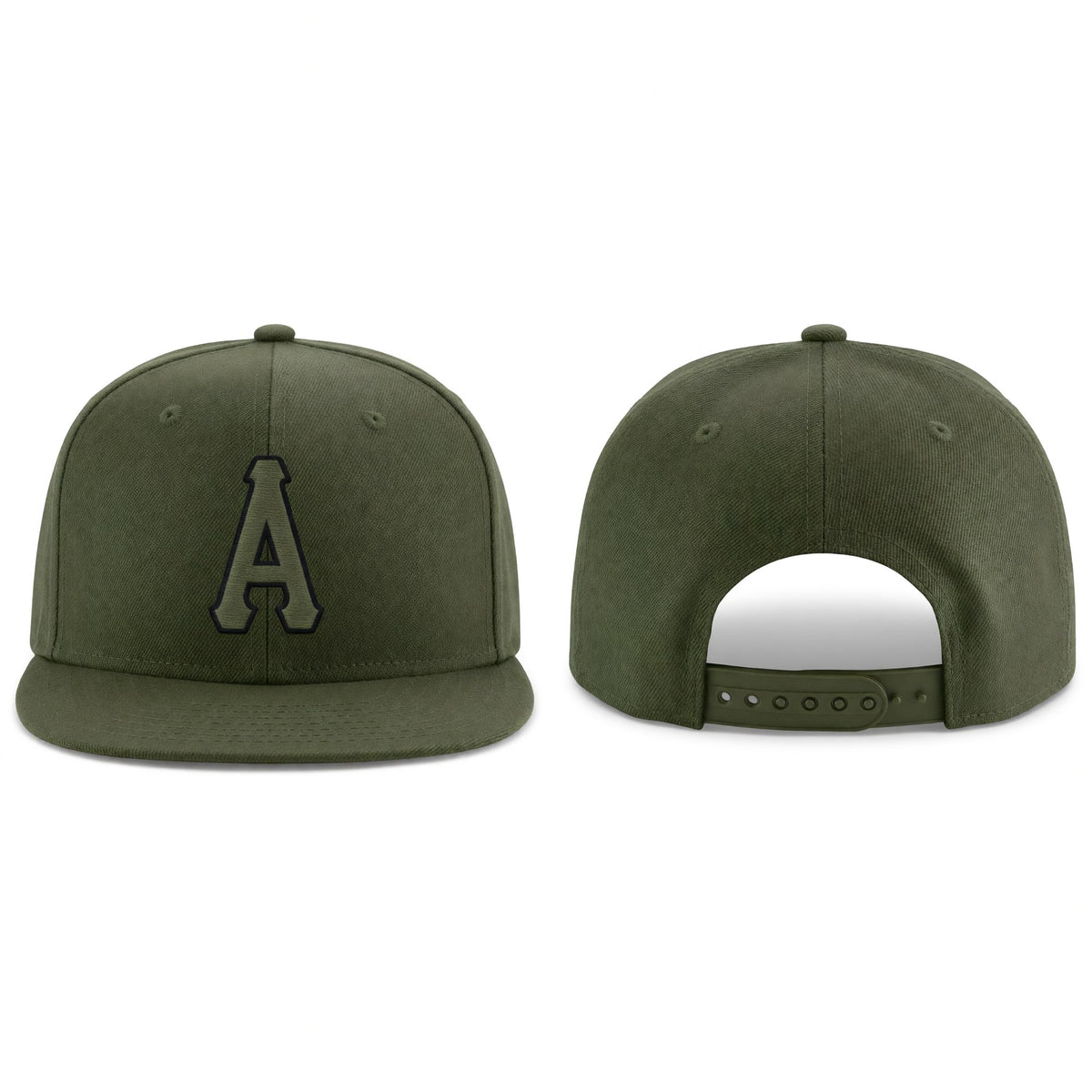 Custom Olive Olive-Black Stitched Adjustable Snapback Salute To Service Hat