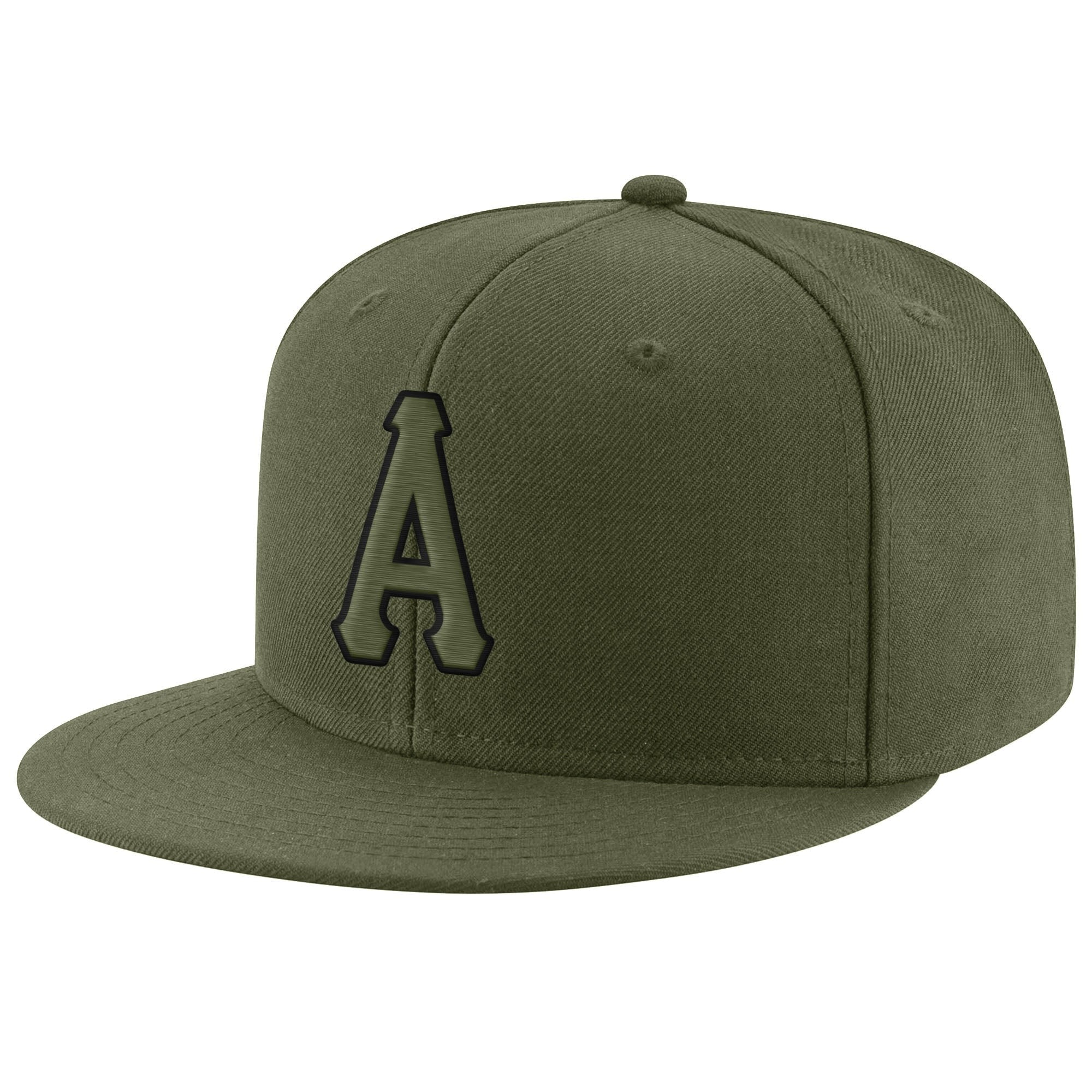 Custom Olive Olive-Black Stitched Adjustable Snapback Salute To Service Hat photo 1