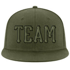 Custom Olive Olive-Black Stitched Adjustable Snapback Salute To Service Hat photo 2