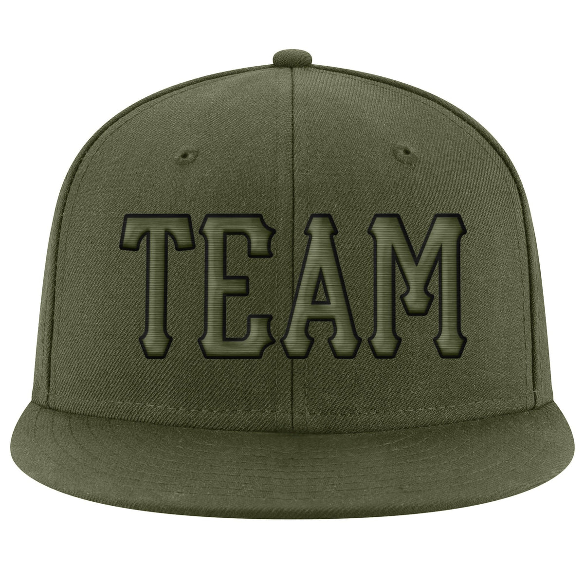 Custom Olive Olive-Black Stitched Adjustable Snapback Salute To Service Hat photo 2