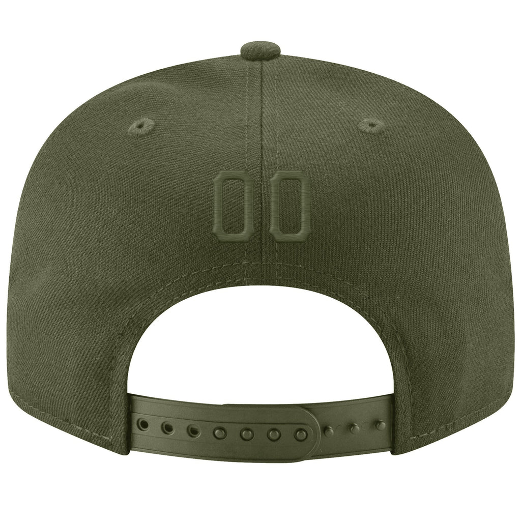Custom Olive Olive-Black Stitched Adjustable Snapback Salute To Service Hat photo 3