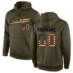 Custom Stitched Olive Vintage USA Flag-Black Sports Pullover Sweatshirt Salute To Service Hoodie