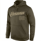 Custom Stitched Olive Olive-Cream Sports Pullover Sweatshirt Salute To Service Hoodie photo 2