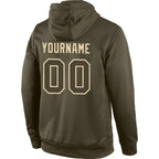 Custom Stitched Olive Olive-Cream Sports Pullover Sweatshirt Salute To Service Hoodie photo 3