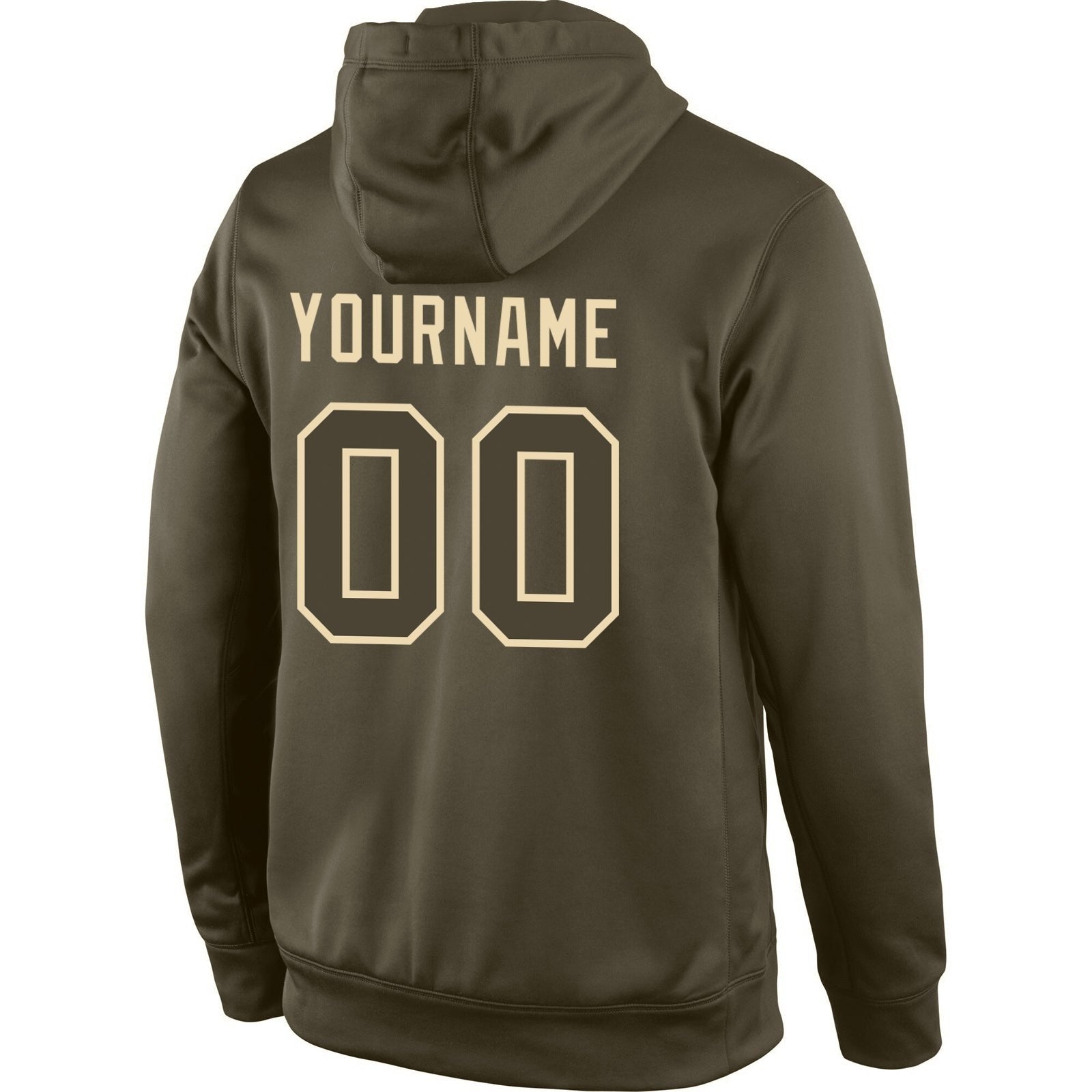 Custom Stitched Olive Olive-Cream Sports Pullover Sweatshirt Salute To Service Hoodie photo 3