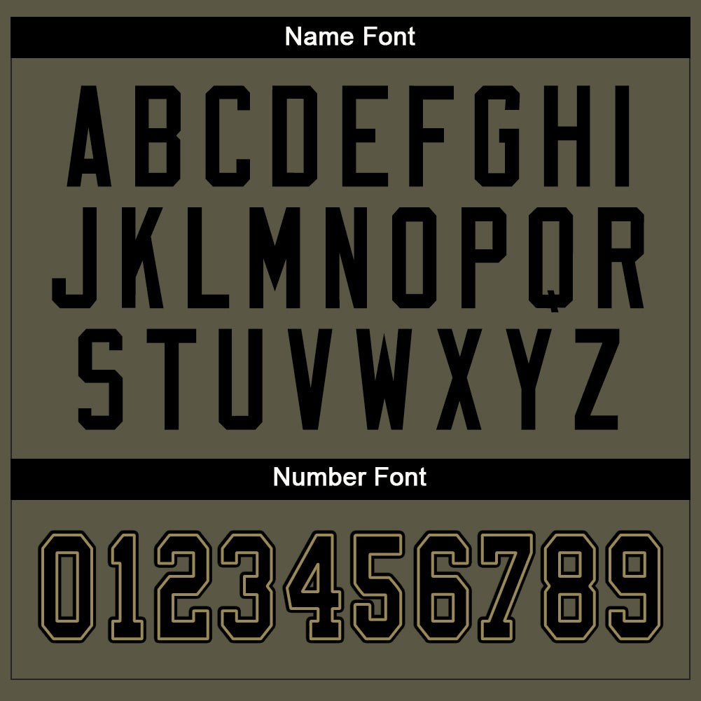 Custom Olive Black-Old Gold Mesh Salute To Service Football Jersey photo 3