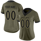 Custom Olive Black-Old Gold Mesh Salute To Service Football Jersey photo 2