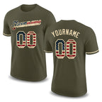 Custom Olive Vintage USA Flag-Cream Performance Salute To Service T-Shirt