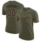 Custom Olive Black-Old Gold Performance Salute To Service T-Shirt photo 1