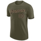 Custom Olive Black-Old Gold Performance Salute To Service T-Shirt photo 4