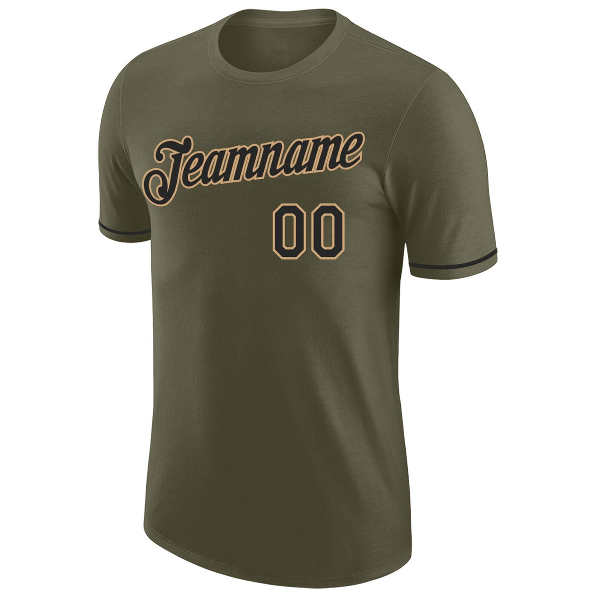 Custom Olive Black-Old Gold Performance Salute To Service T-Shirt photo 4